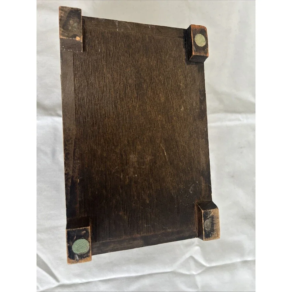 Vintage Wood Leather Metal Pirate Treasure Chest Jewelry Box